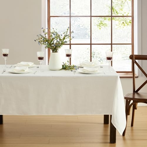 Villeroy & Boch Bristow Solid Texture Tablecloth 144" x 60" (Rectangular) White