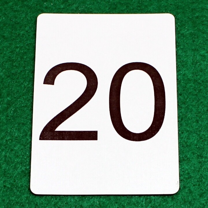 Number 20, Bicycle Printed Gaff Card, Red