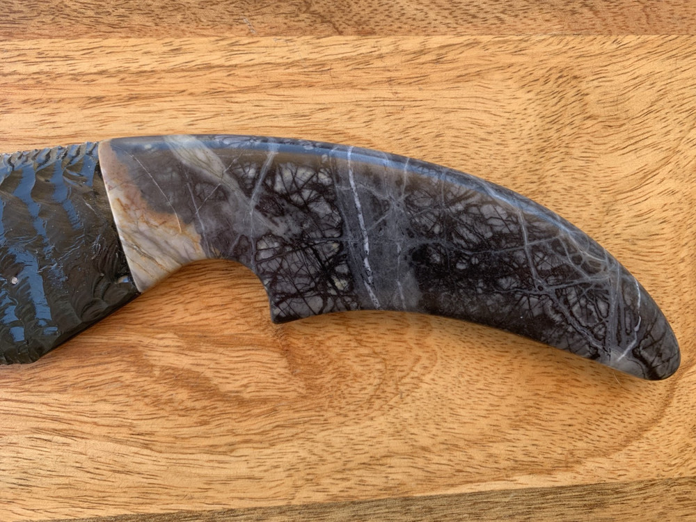 Custom Obsidian Knife Picasso Marble Handle. Tommy Masingale