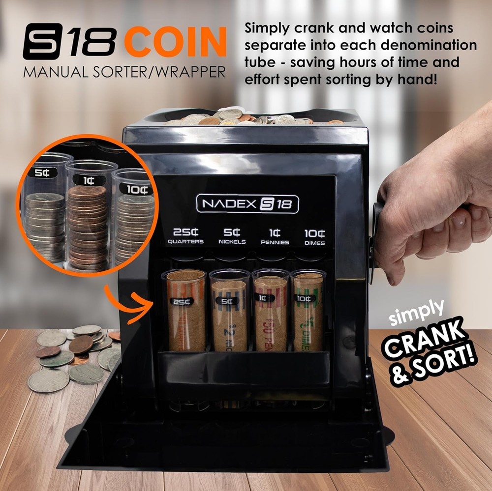 S18 Manual Coin Sorter and Wrapper