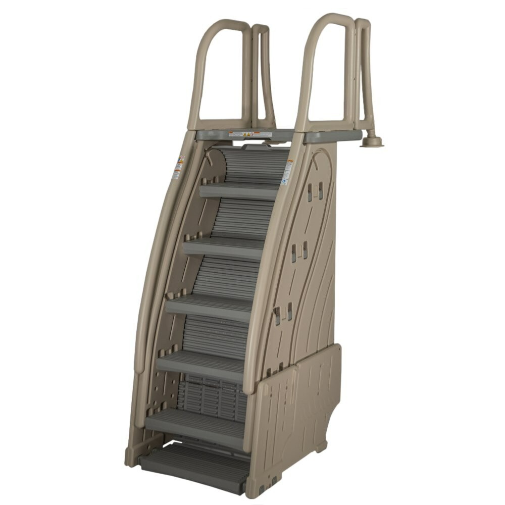 Confer Above Ground Roll Guard A Frame Step Entry System - Warm Grey Step