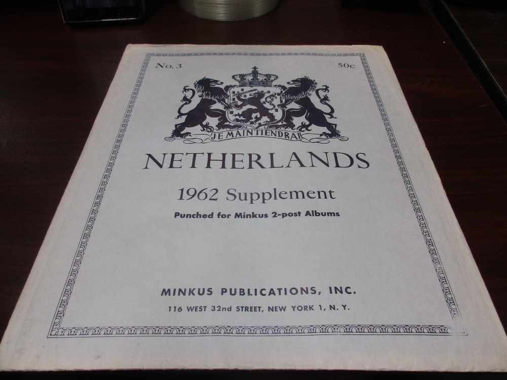 "MINKUS"  ALBUM PAGES  1962  SUPPLEMENT  NETHERLANDS  #3    W/FREE SHIPPING!!!