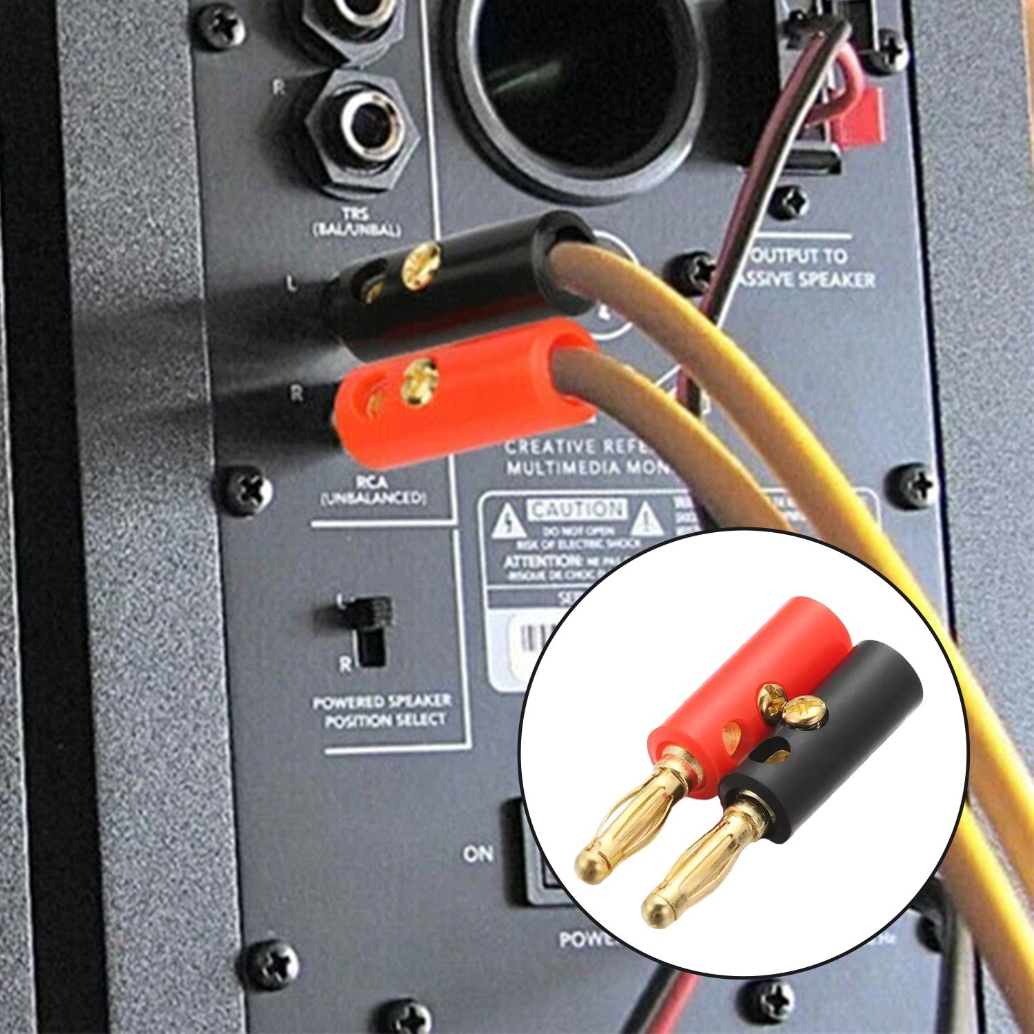 40PCS 4mm Gold Plated Banana Plugs Audio Jack Speaker Wire Cable Screw Connector