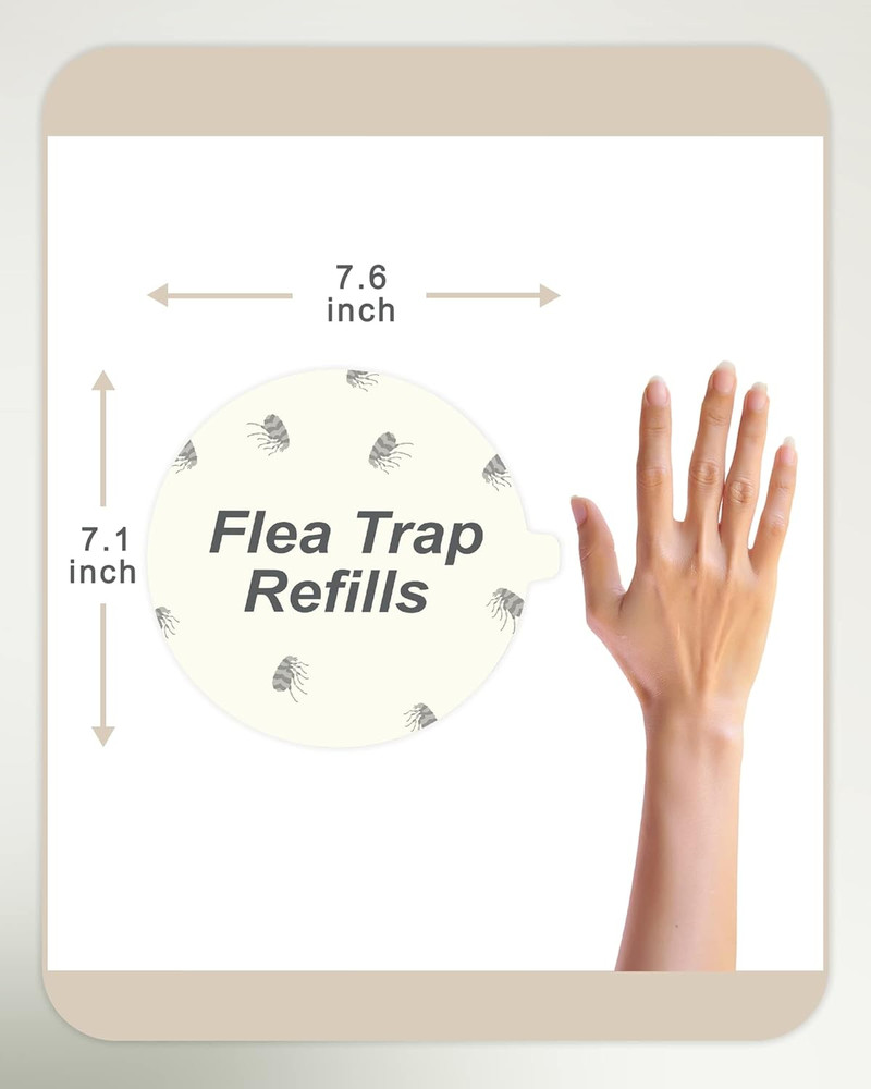 20 Pack Flea Trap Refill Discs Replacement Glue Boards, 7.1" Sticky Pads for Mos
