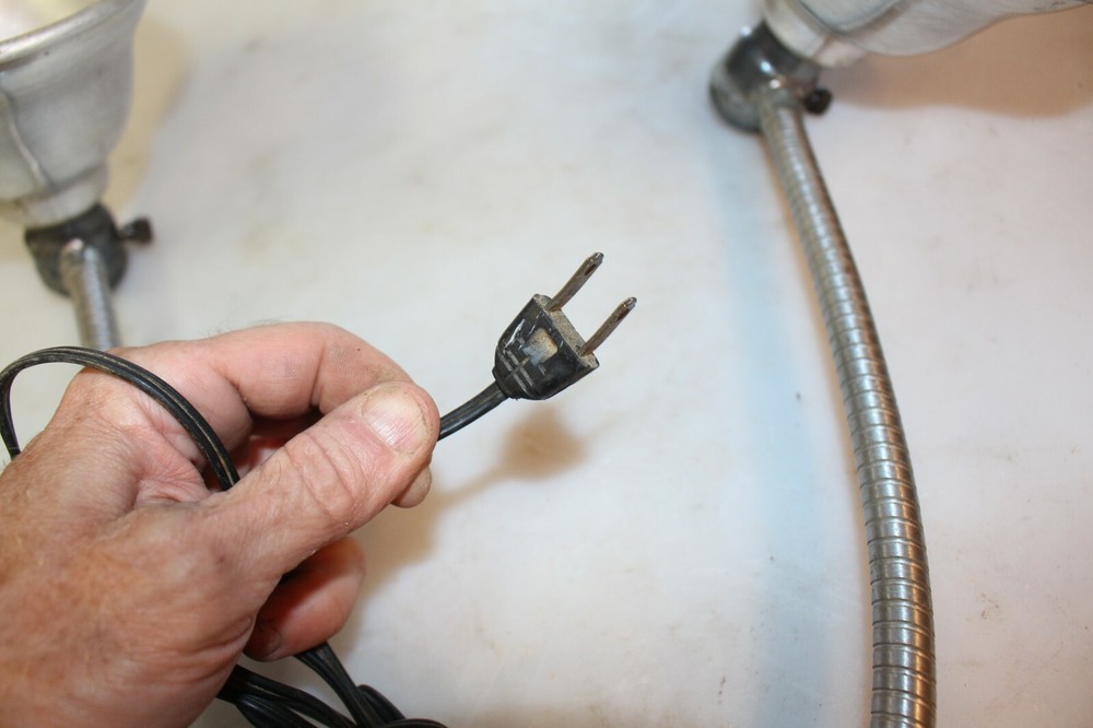 Steam Punk DOUBLE Gooseneck Lamp assembly,WORKING