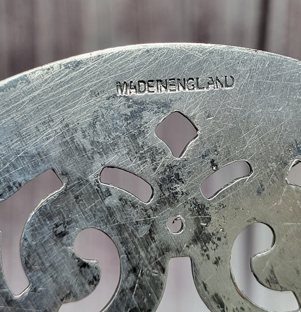 Vintage Silver Plated Made In England Footed Trivet Monogrammed D