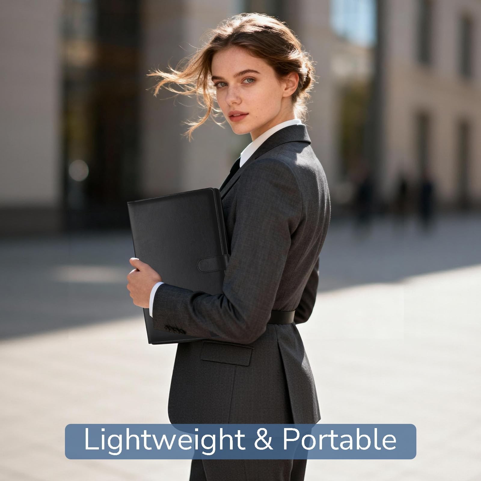 Professional Padfolio with Clipboard, Faux Leather Portfolio Folder Binder, L...