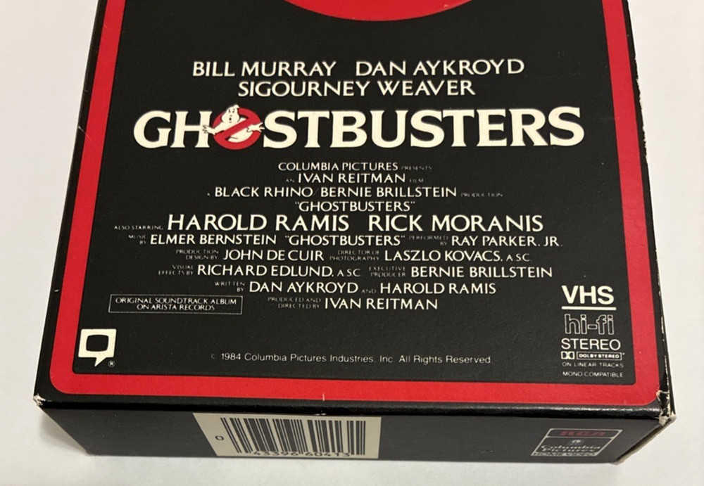 Ghostbusters VHS 1984 Early Release
