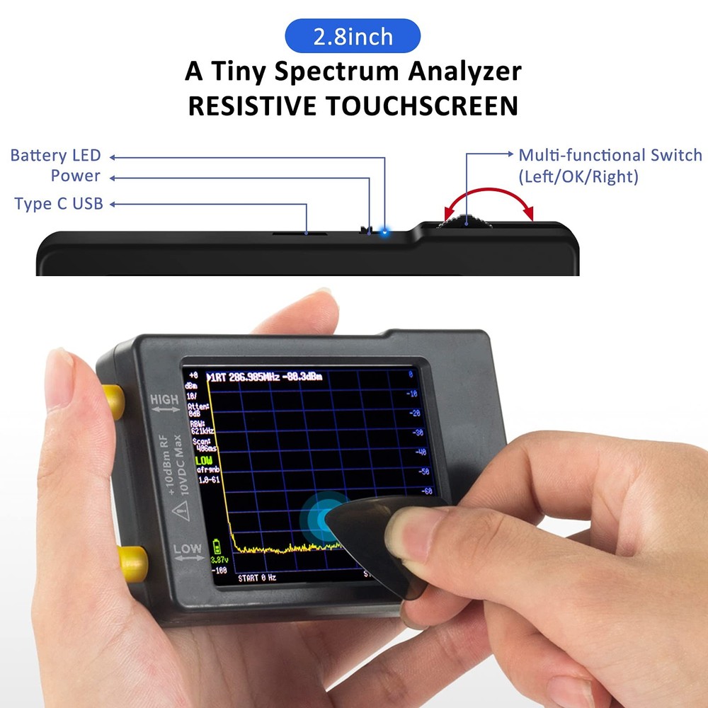 Portable Tinysa Spectrum Analyzer, AURSINC V0.3.1 Handheld Frequency Analyzer...