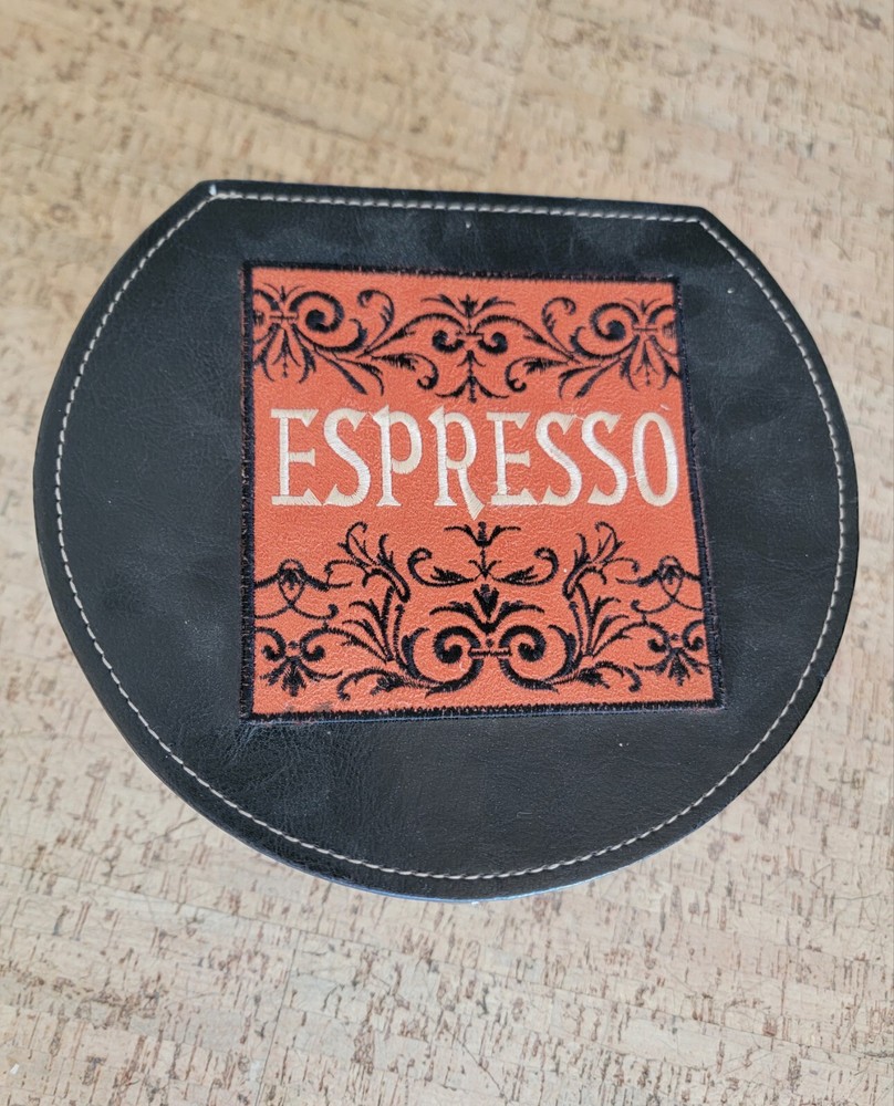 Vintage leather bound espresso storage box
