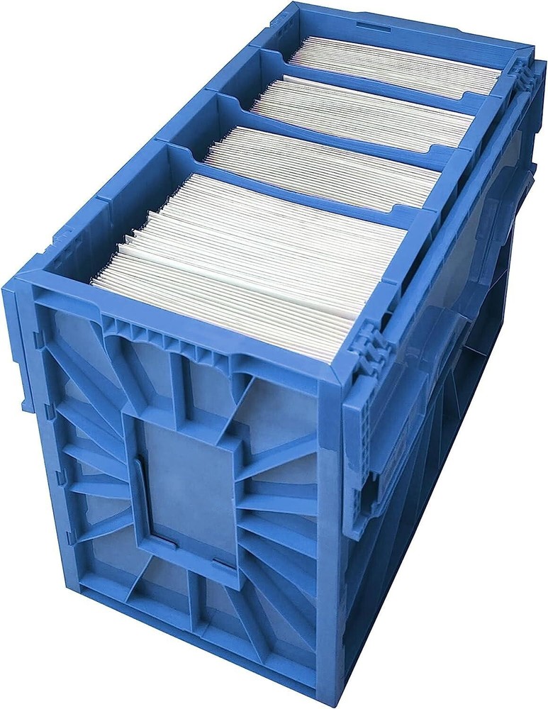 X3 BCW Comic Book Storage Bins Heavy Duty Plastic Boxes Stackable Hold 150 Blue