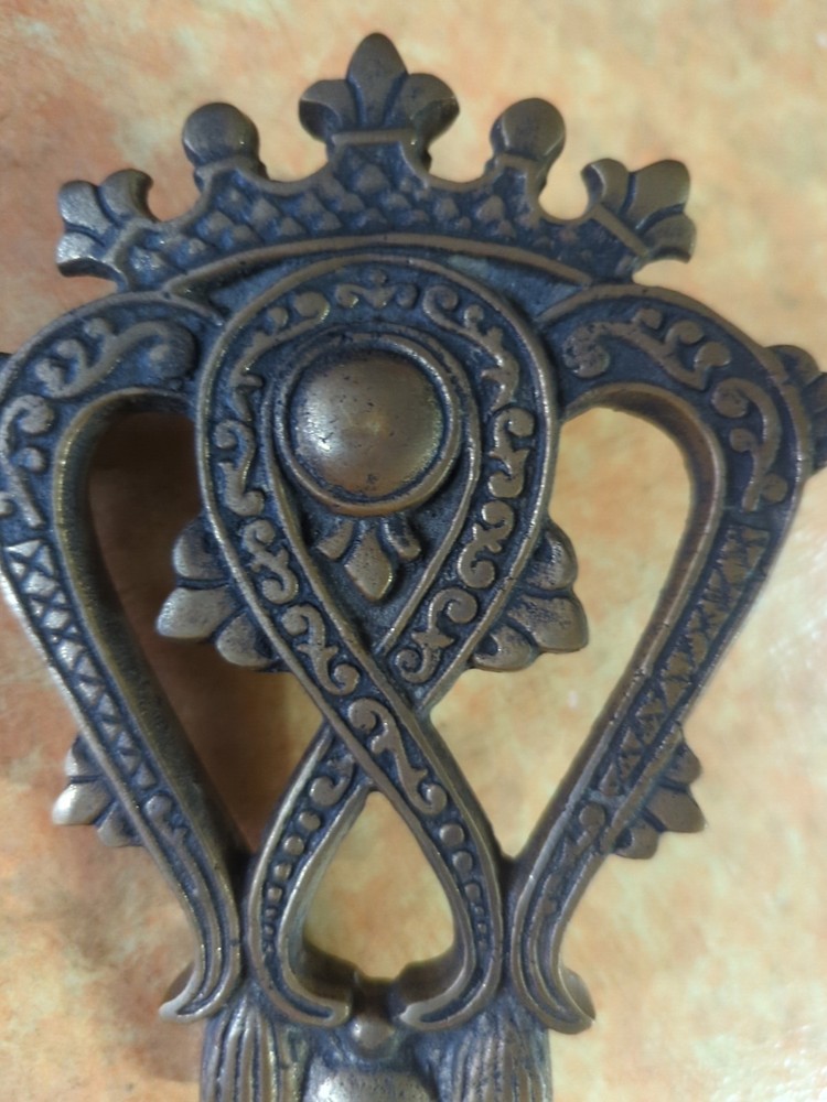Vintage Solid Brass Door Knocker Crown Design
