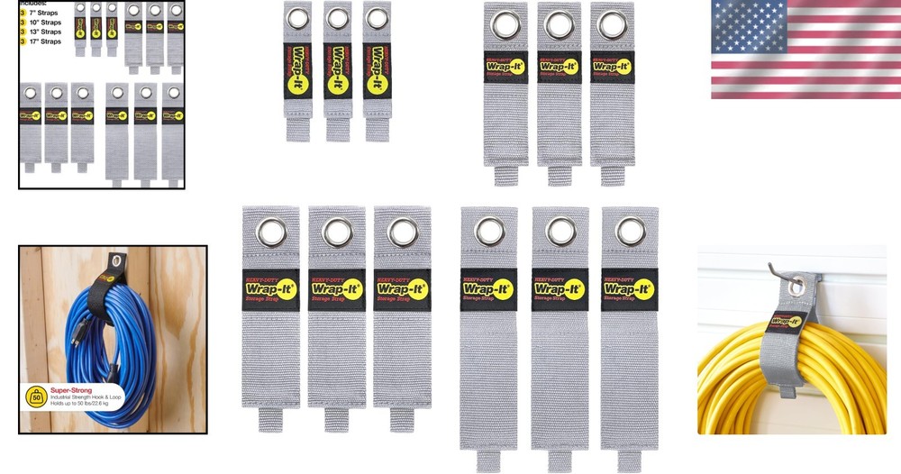 Heavy-Duty Straps 12-Pack - Silver RV Cable Organizer