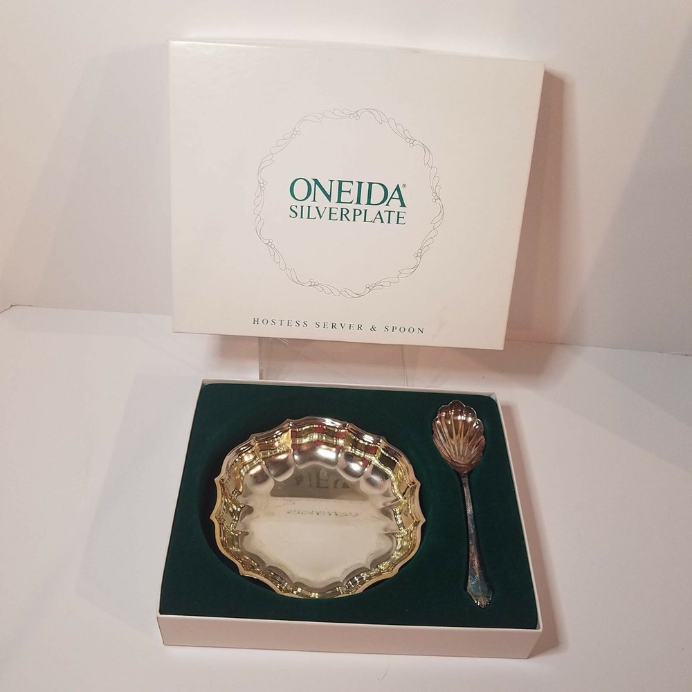 Oneida, Silverplate, Hostess Server Spoon Set Formal Dining Decor w Original Box