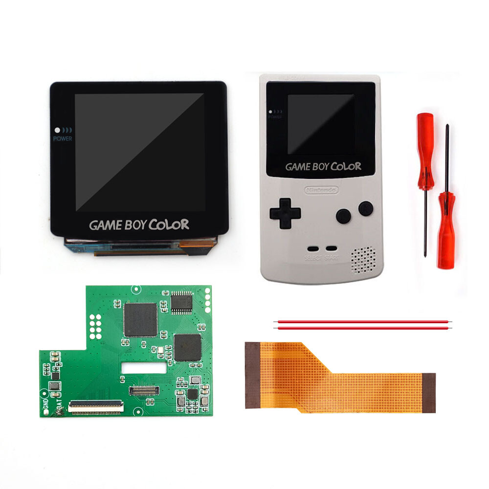 GameBoy Color Laminated AMOLED OLED Screen Integer scaling Kits + Trimmed Shell