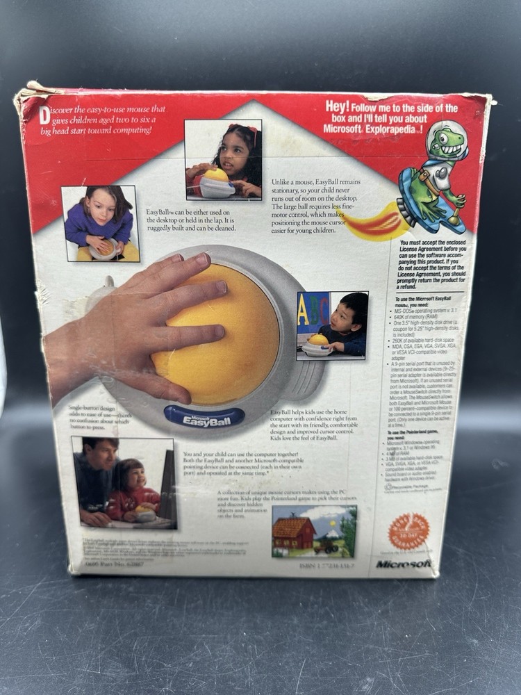 Microsoft Easyball Vintage Children’s Navigation Trackball PC Device-untested