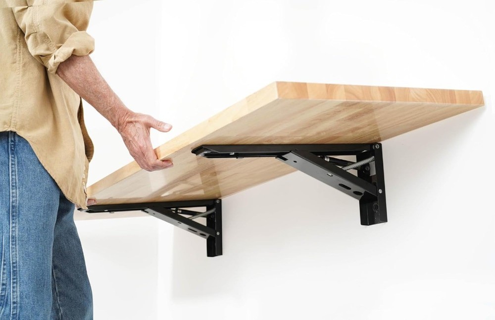 (48")SafeRacks Heavy Duty Wall Mounted Folding Table | Collapsible Workbench