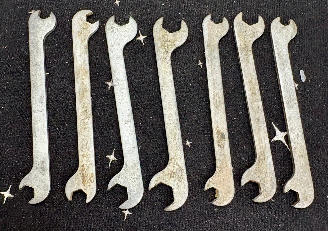 Vintage K Star Tool Ignition Wrenches Lot Of 7 Different Sizes USA SAE 3" Long
