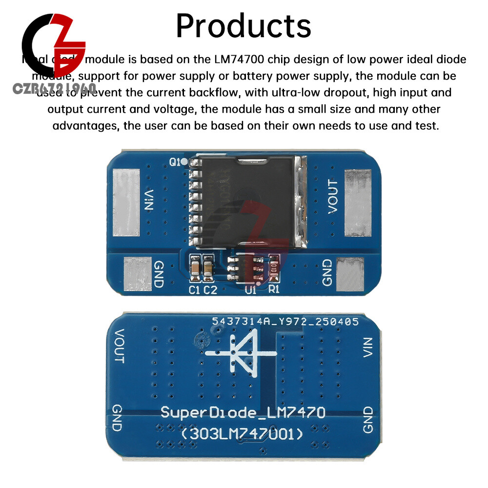 Ideal Diode Module Backflow Prevention Ideal Diode Rectifier 5-30V 10A LM74700