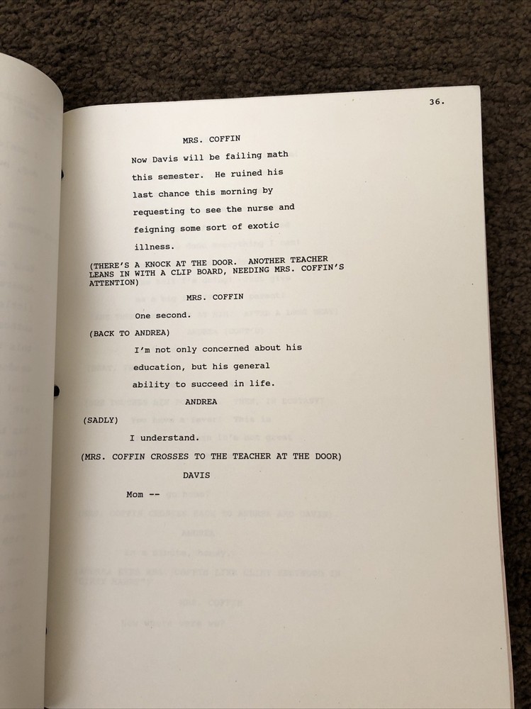 ORIGINAL SCRIPT Warner Bros. 1993 "TWO PLUS TWO EQUALS THREE" Walker Widdoes