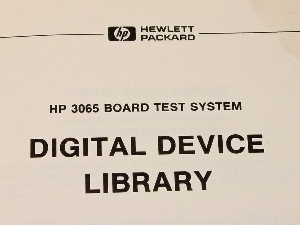 HP 3065 Board Test System Manual