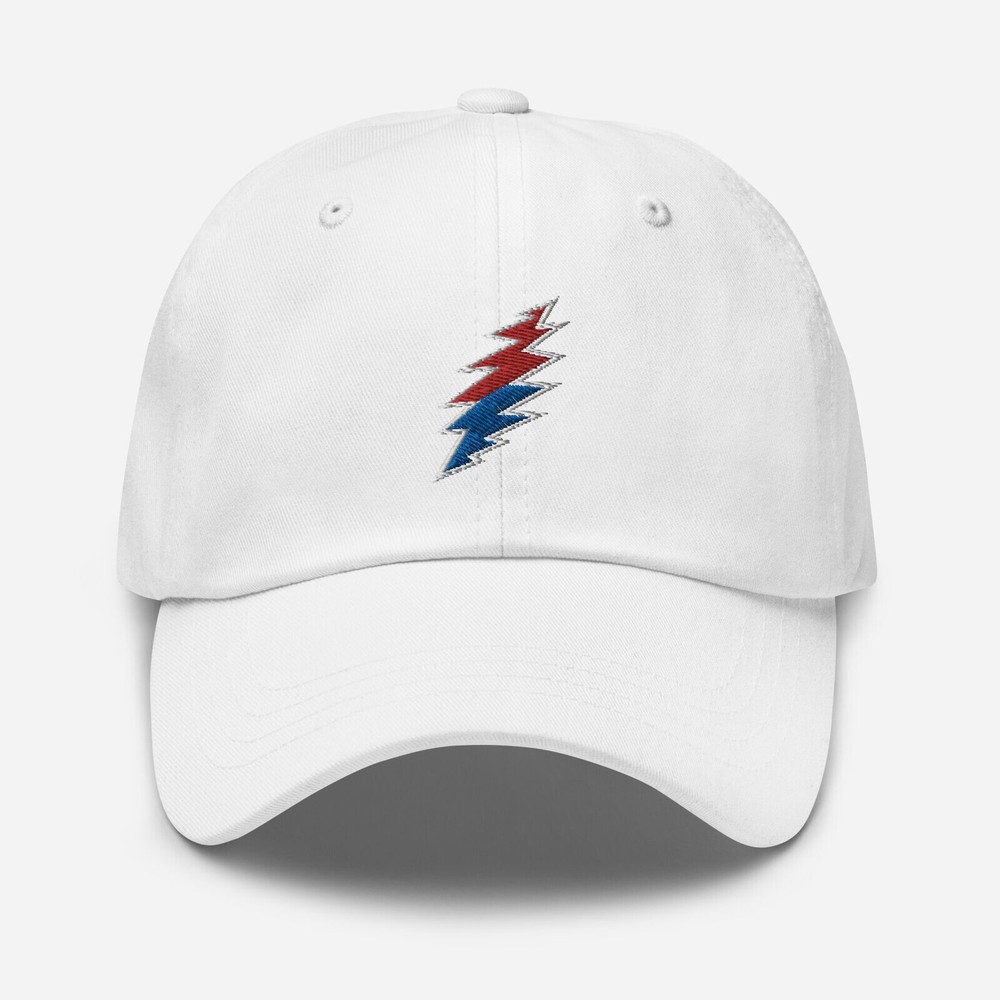 Grateful Dead Lightning Bolt Hat Baseball Dad Cap Unstructured Gratefuldead Whit