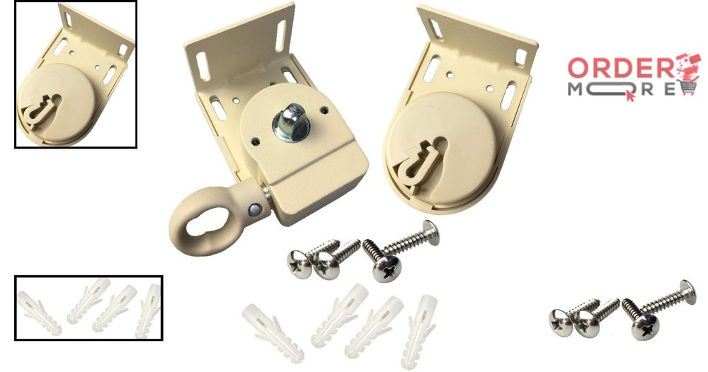 Universal Mounting Brackets for Crank & Cordless Roller Shades Beige 2.5x3.2