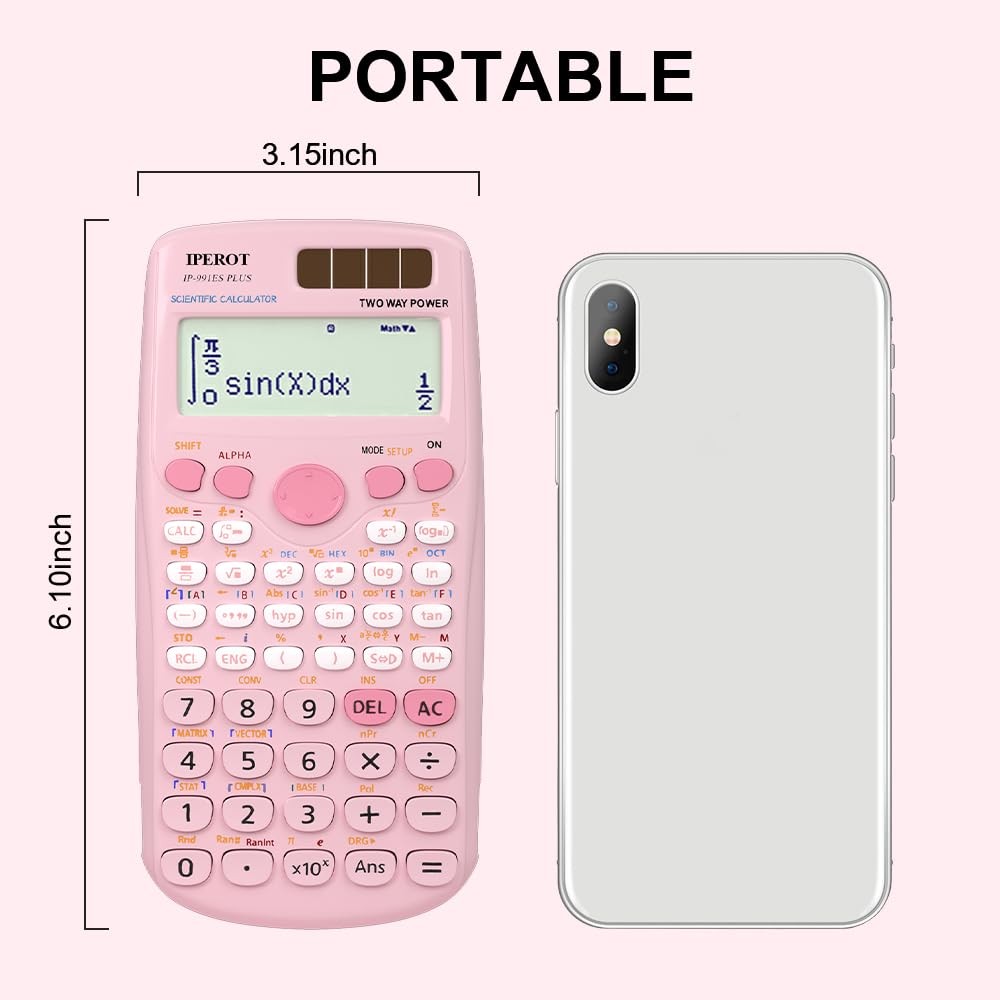 Scientific Calculators, IPEROT Pink Calculator 417 Function, PINK