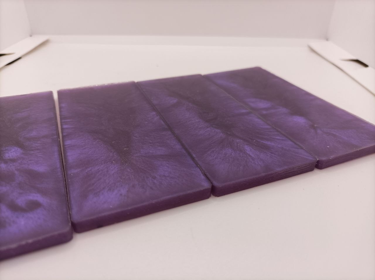 4pcs Purple Pearl Resin Knife Scales, Knife Handle Blanks ,Gun Handle