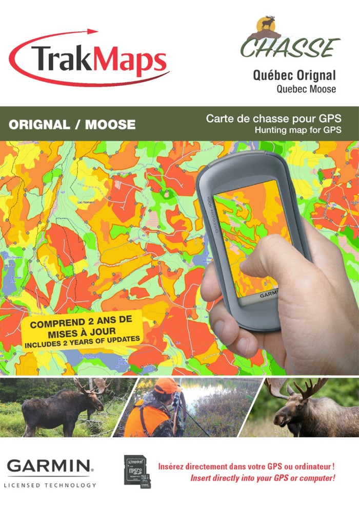TrakMaps Hunting Quebec - Moose | Garmin GPS Map