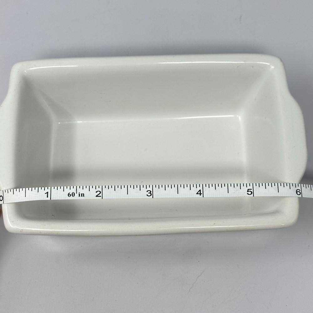 Let It Snow Ceramic Bread Loaf Pan Snowman Design White
