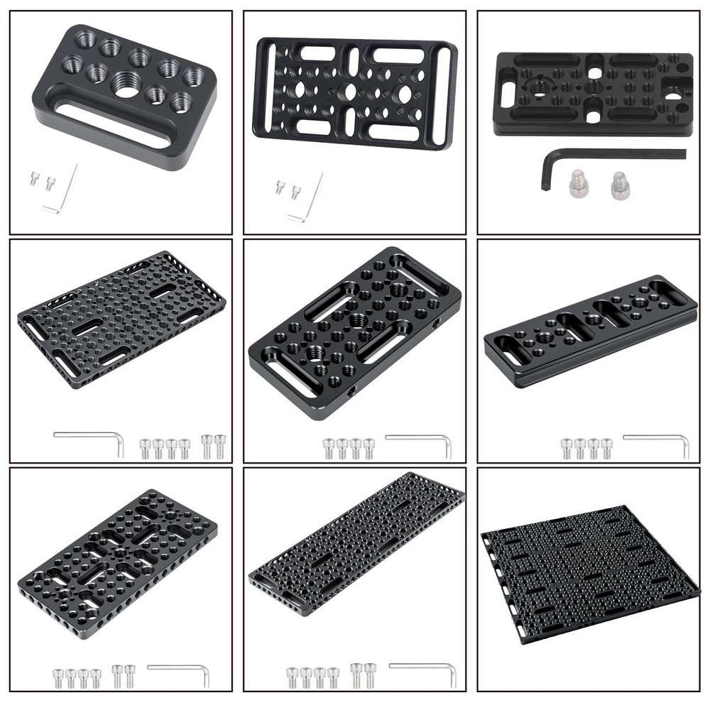 Camera Cheese Plate Multi-Function Mounting Plate with 1/4"& 3/8" Threads