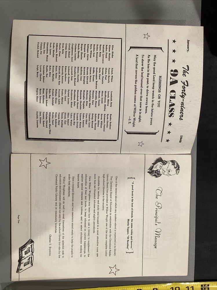 1949 Jan Wilbur Wright Cleveland Ohio Junior High School Publication Program