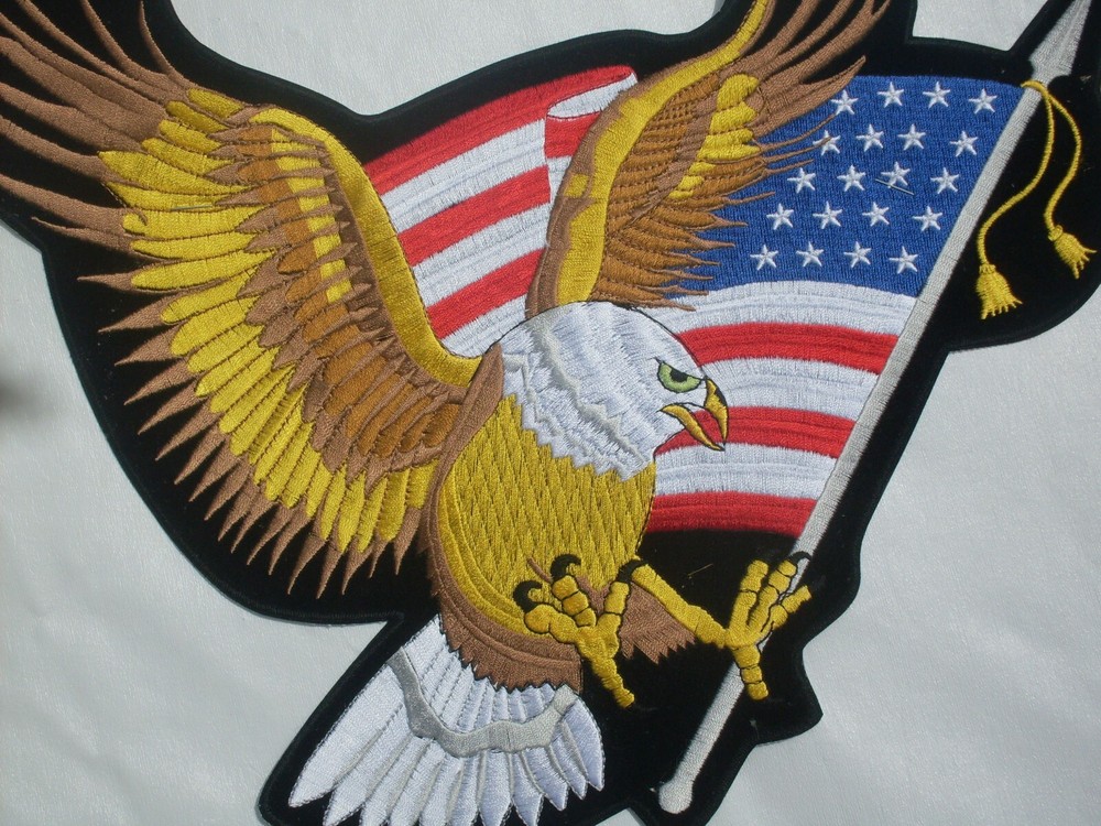 Eagle with American Flag large patch embroidered Patches