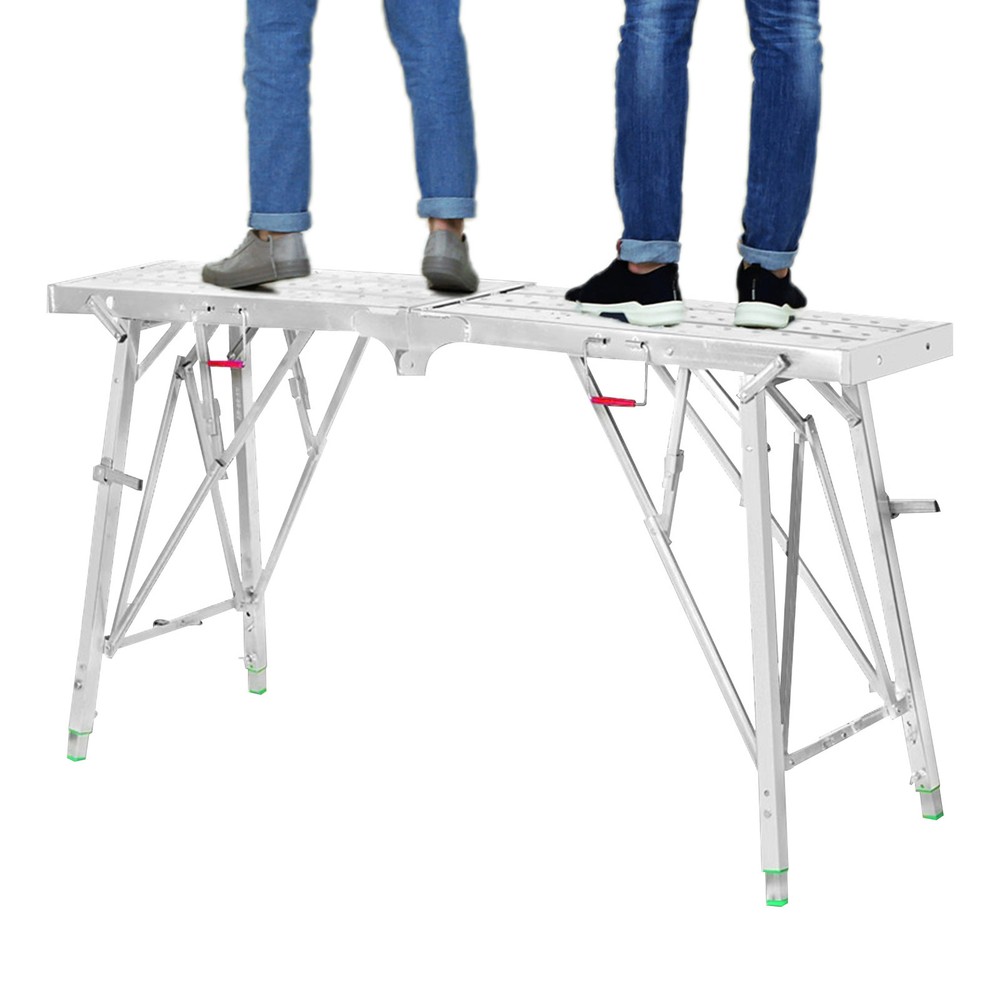 Work Platform Adjustable Height Portable Scaffolding Platform 400 Lb Load