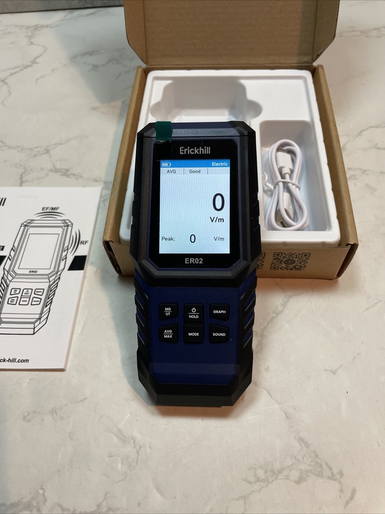 ERICKHILL ER02 EMF Meter Electromagnetic Field Radiation EF RF MF Detector Tool