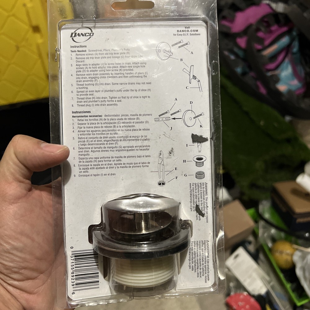 Danco Brushed Nickel Overflow Plate & Stopper Kit