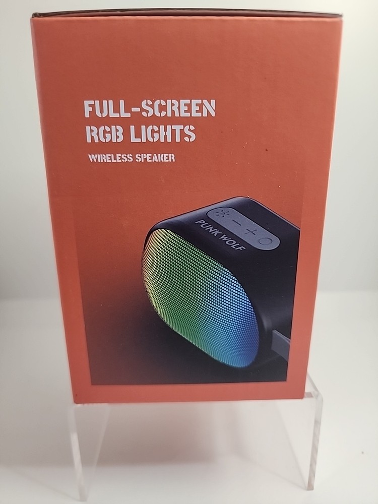 PUNK WOLF D68F-3 Bluetooth Speaker Full Screen RGB Multi Colored Lights DeepBass