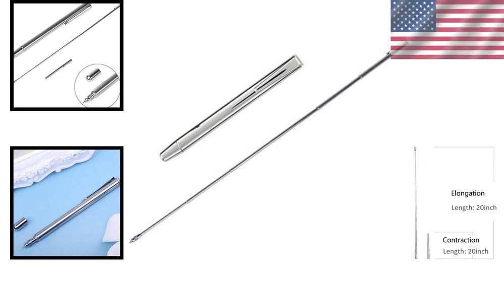 Telescopic Pocket Pointer with Clip - Extends to 50cm for Elegant Presentations