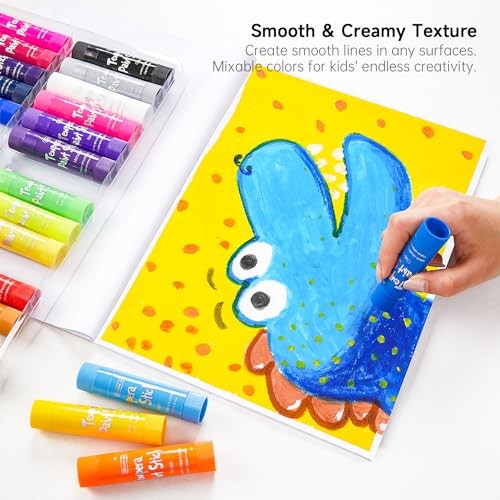 30 Colors Solid Tempera Paint Sticks with 1 Drawing Pad