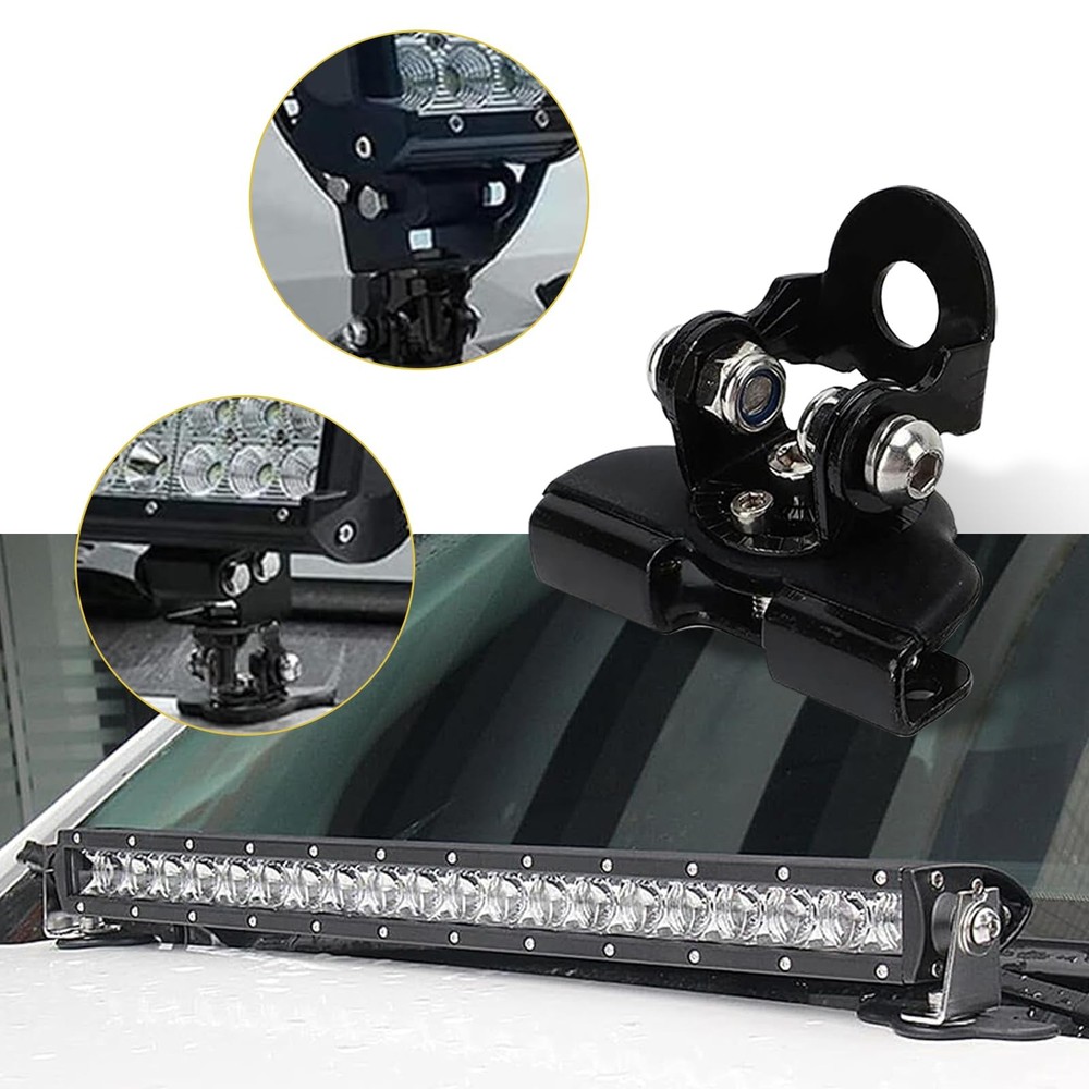 2 PCS LED Light Bar Mount Brackets Adjustable Black