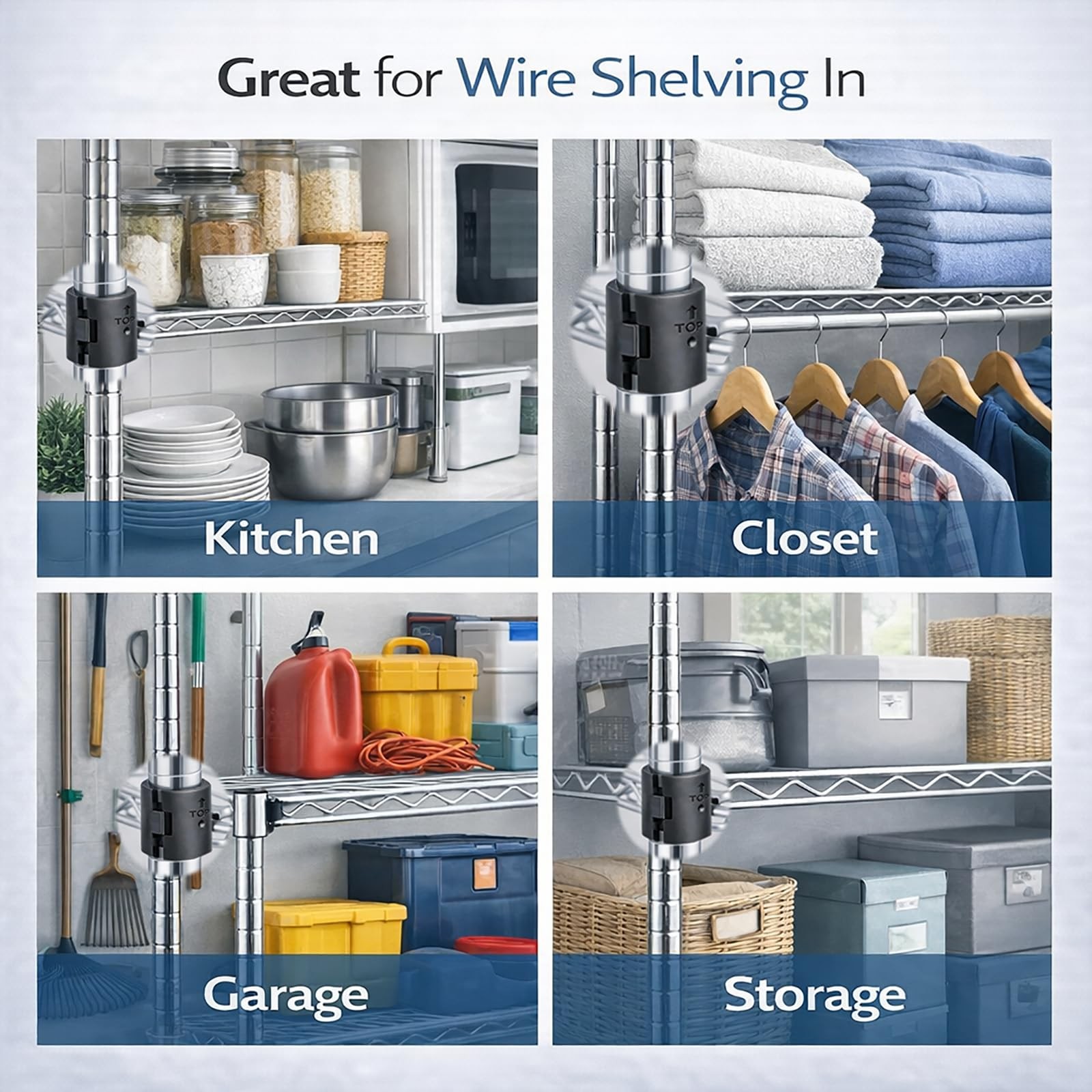 Wire Shelf Clips 3/4 Inch, 52 Pcs Wire Shelving Shelf Lock Clips, Wire Shelf Rep