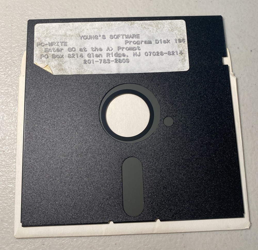 PC-Write Young’s Software Program Disk 196 IBM Tandy 5.25”