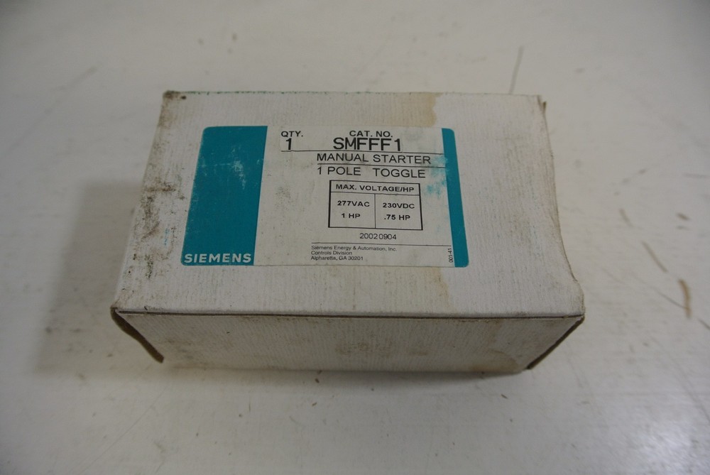 Siemens Manual Starter Toggle Switch single pole Cat: SMFFF1 NIB