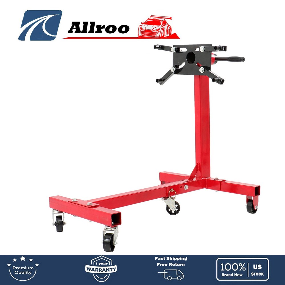 Engine Stand 3/4 Ton 1500 Lbs Rotating Engine Motor Stand w/ 360° Adjustable Red