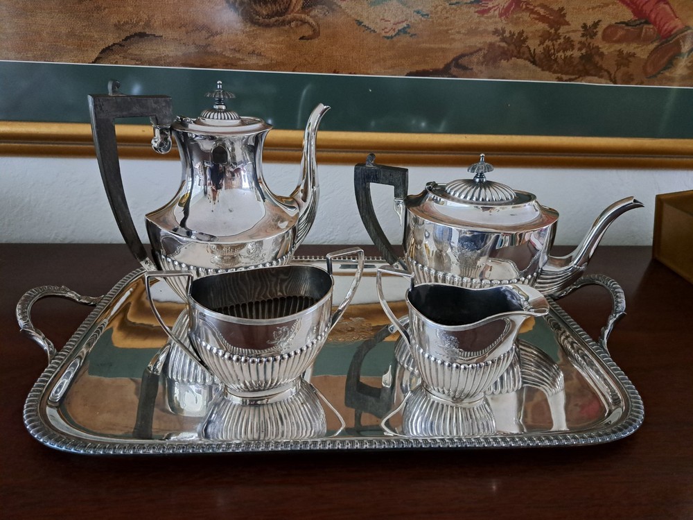 English SIlverplate 5 Piece Tea Set