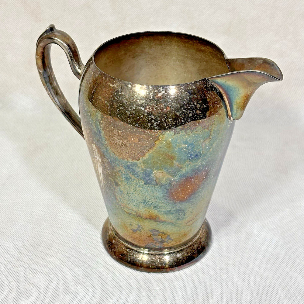 Vintage Academy Silver On Copper Pitcher #105