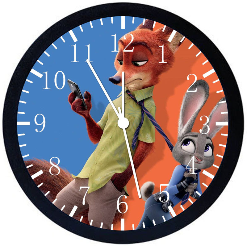 Disney Zootopia Black Frame Wall Clock E90