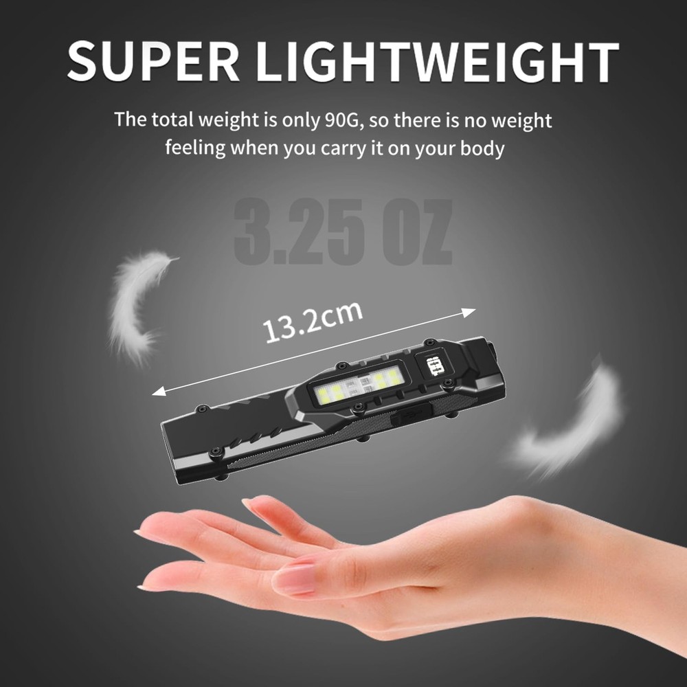 EDC Tactical Flashlight DT007, Compact 7 Mode Pocket LED Flashlight - 1500LM,...
