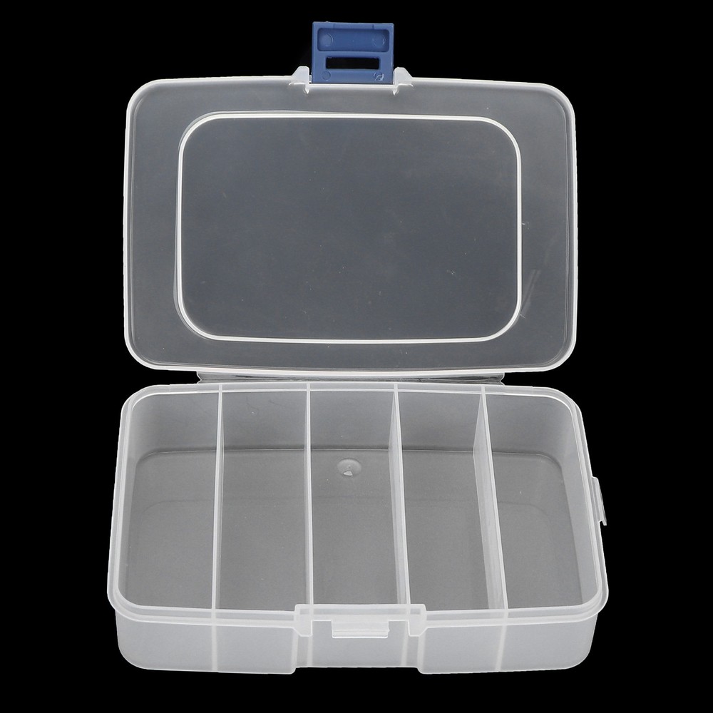 5 Grids Organizer Box Clear Visible Plastic Compartment Box Case